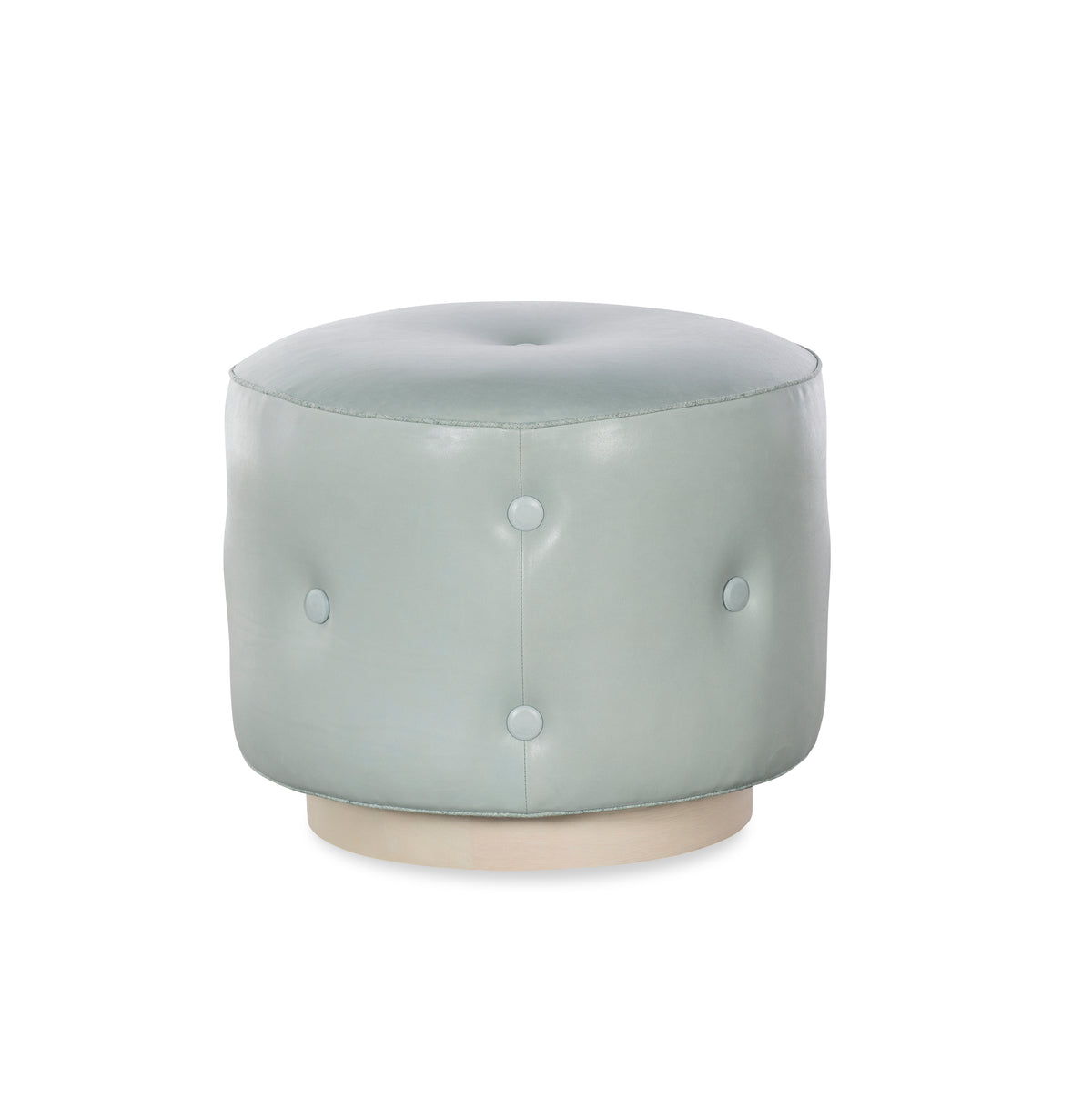 Mary Jane Swivel Ottoman w/ Wood Base