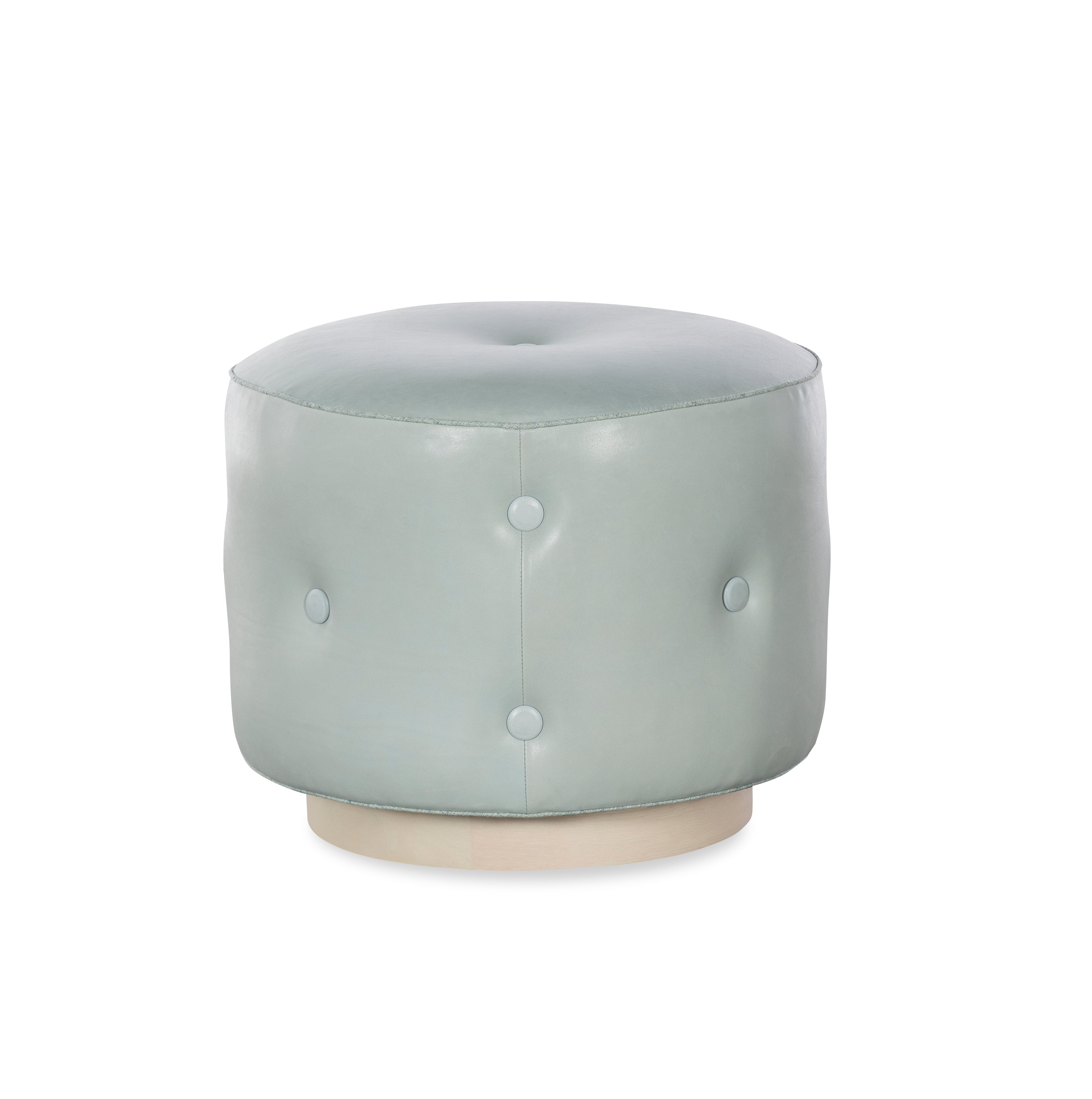Mary Jane Swivel Ottoman w/ Wood Base