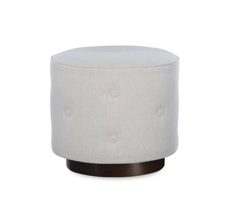 Mary Jane Swivel Ottoman w/ Wood Base