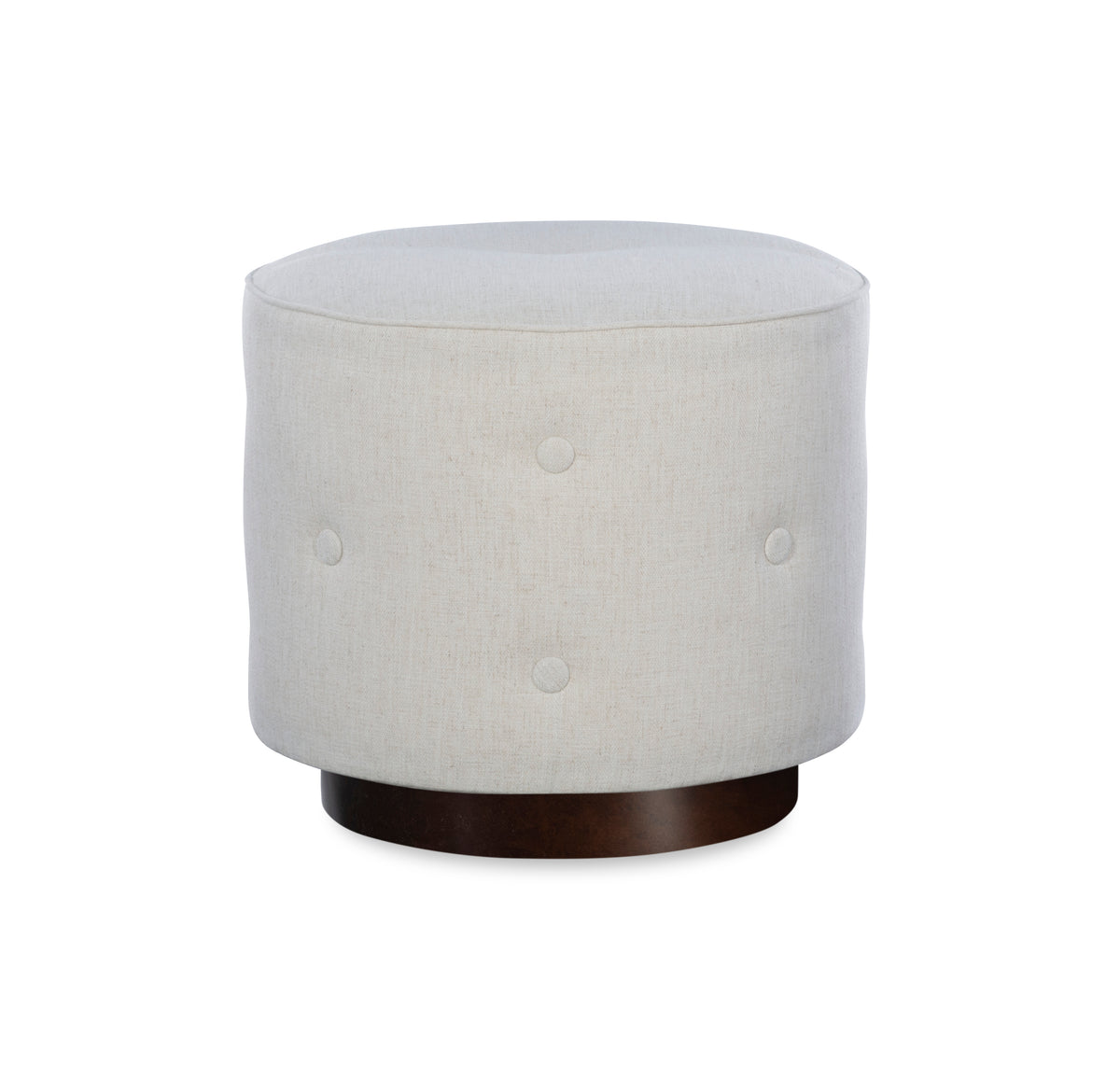 Mary Jane Swivel Ottoman w/ Wood Base