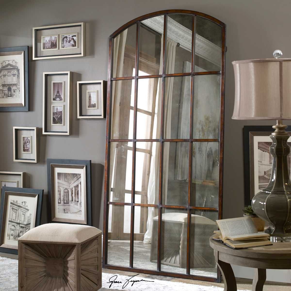Amiel Large Arch Mirror, Bronze – Mirrors by Uttermost | Sutter & Vale