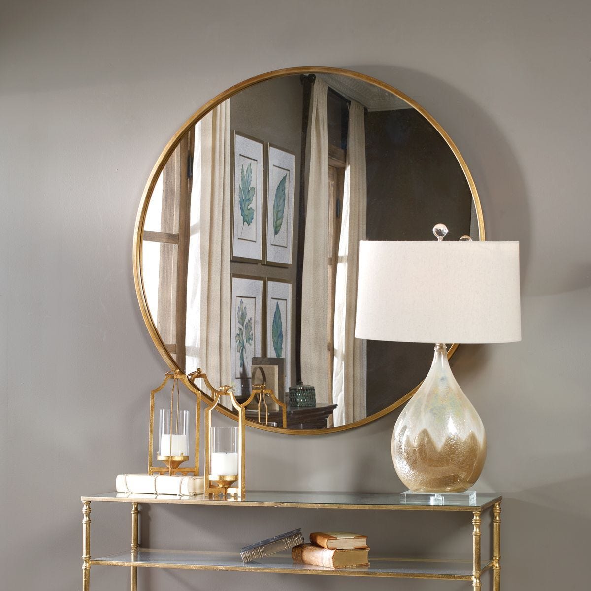Junius Round Mirror, Gold – Mirrors by Uttermost | Sutter & Vale