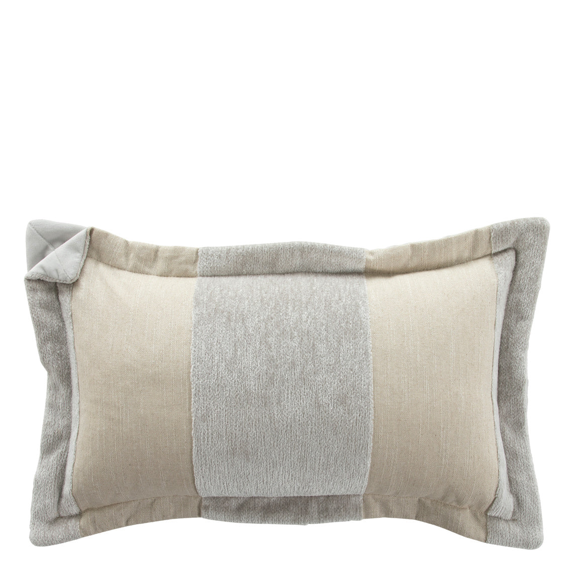 Wide Stripe Chenille Silver Feather 14x24