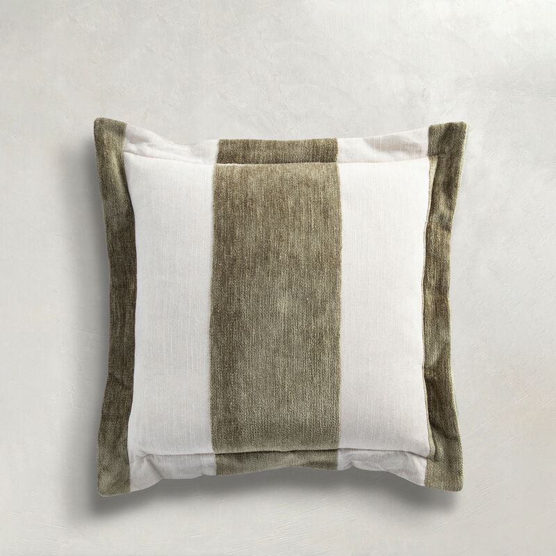 Wide Stripe Chenille Moss Poly 24x24