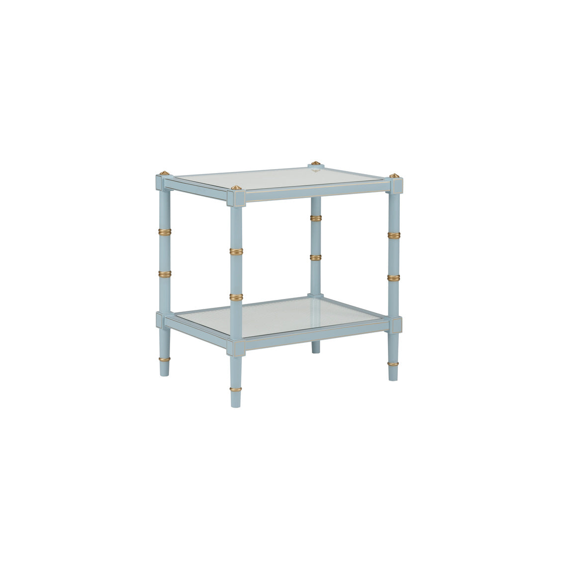 Conner Cane End Table - Blue in 28.5 / Wood - Chelsea House