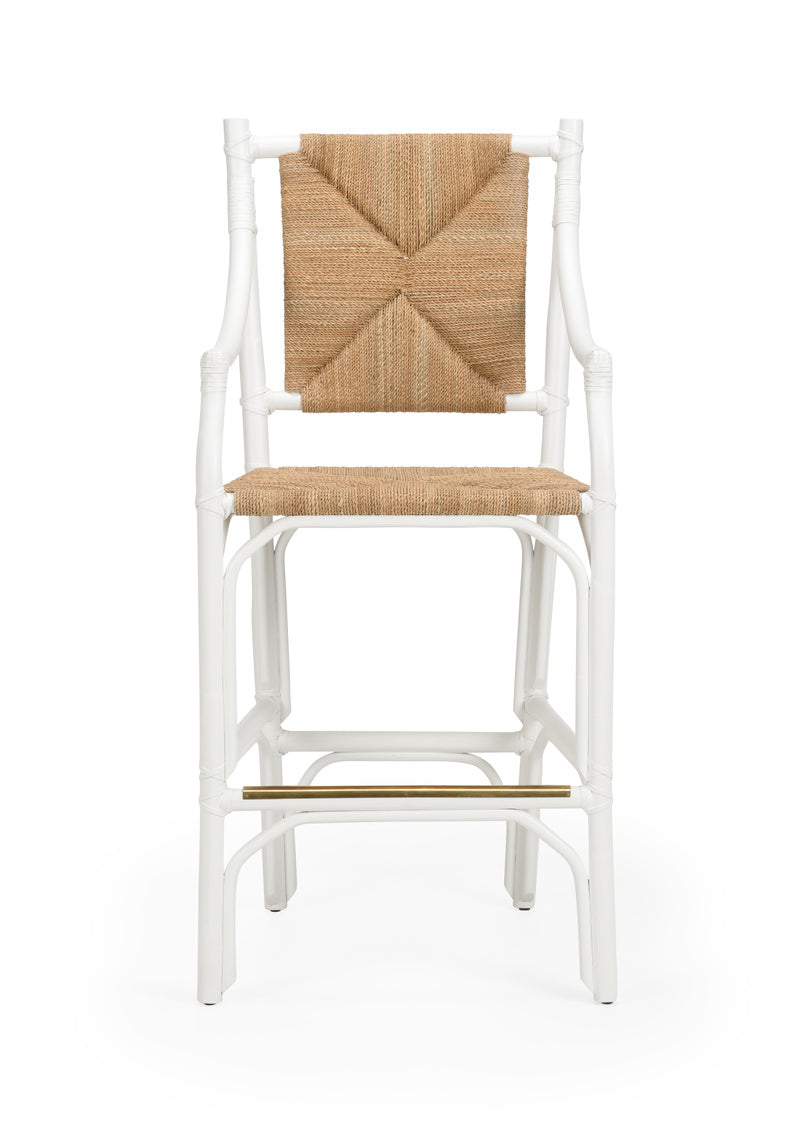 Mecklenburg Barstool - White in 48.5 / Rattan - Chelsea House