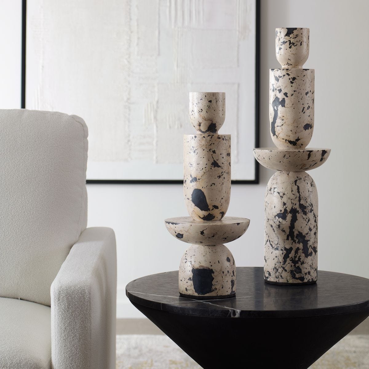 Nouveau Tower Indoor-Outdoor Sculptures, S/2