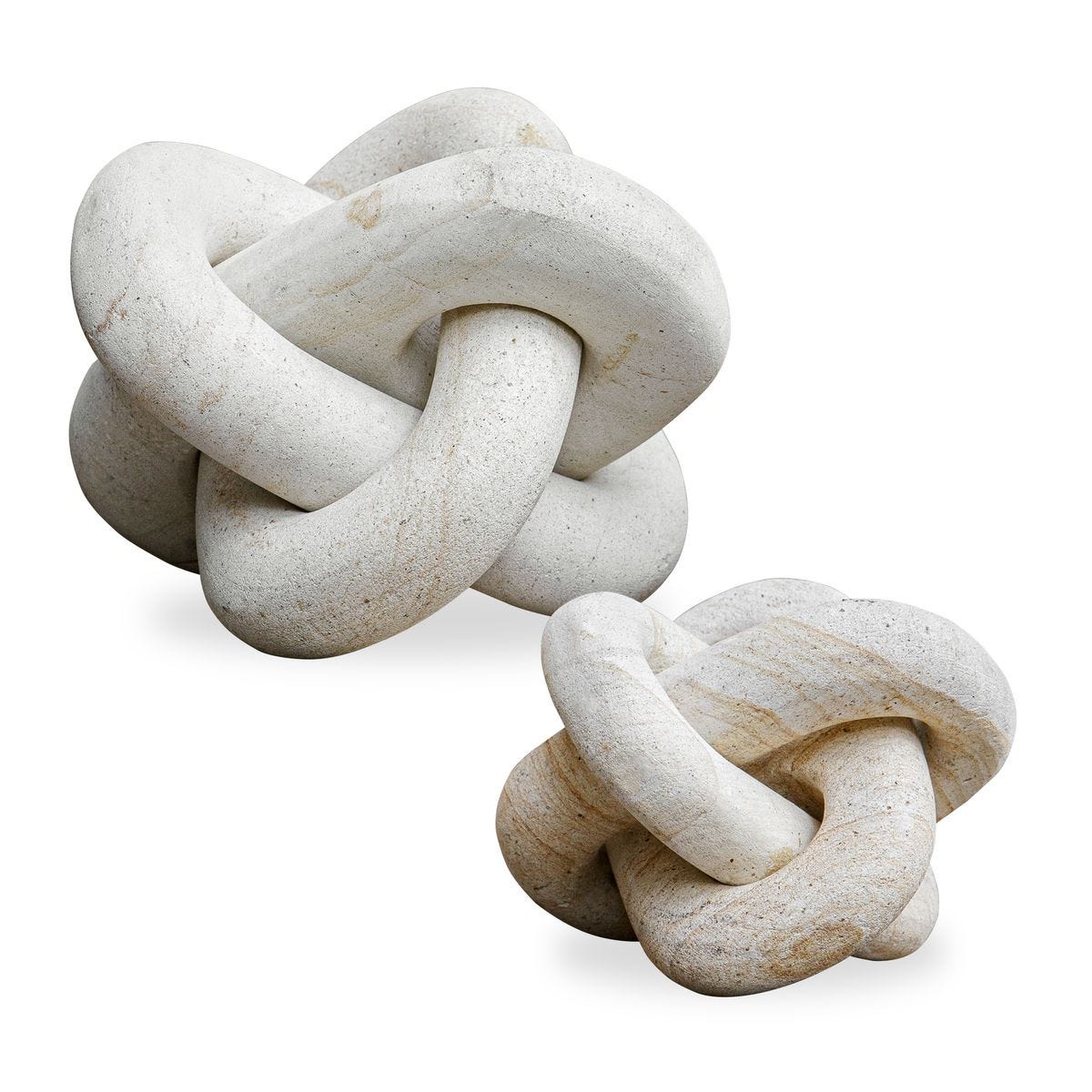 Limestone Link Indoor-Outdoor Sculptures, S/2