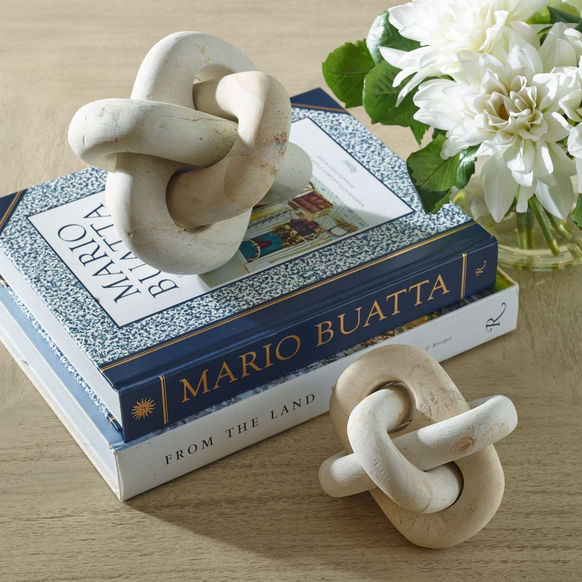 Limestone Link Indoor-Outdoor Sculptures, S/2