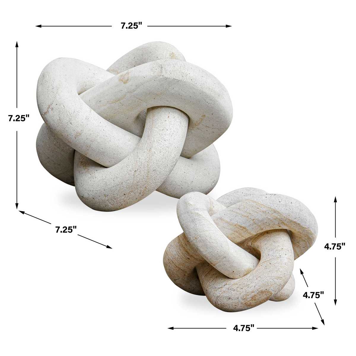Limestone Link Indoor-Outdoor Sculptures, S/2