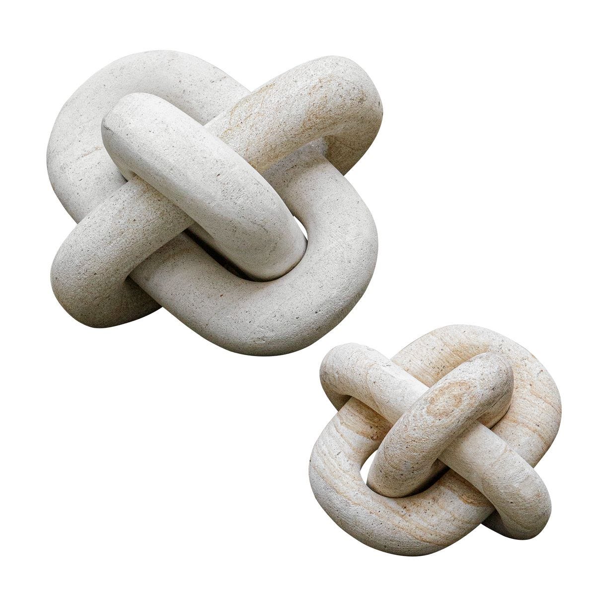 Limestone Link Indoor-Outdoor Sculptures, S/2
