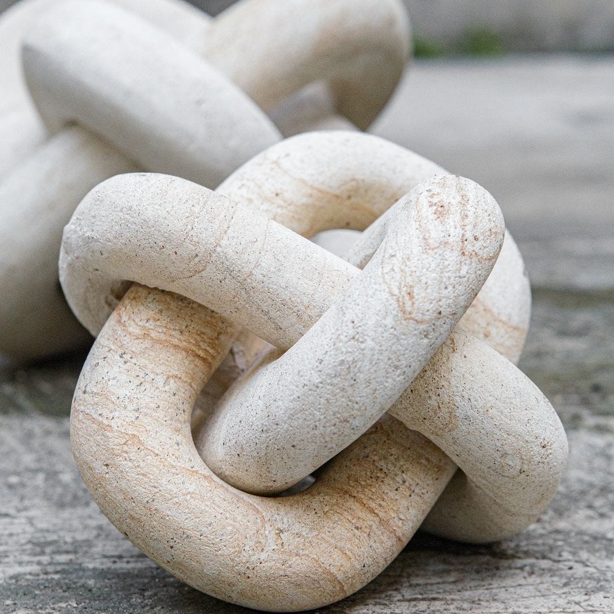 Limestone Link Indoor-Outdoor Sculptures, S/2