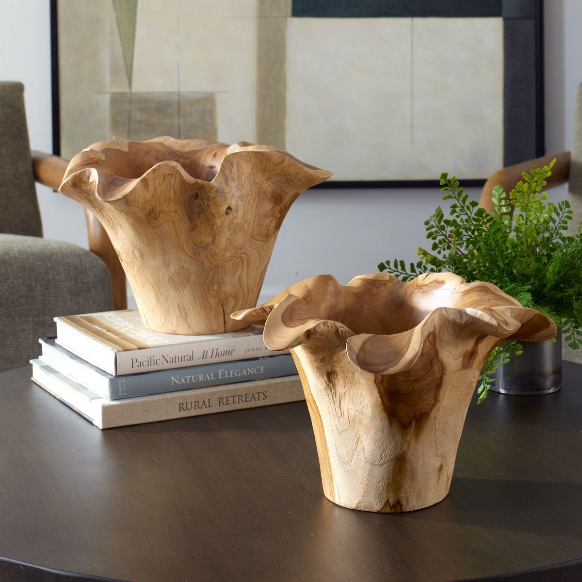 Teak Flow Indoor-Outdoor Bowl, Natural