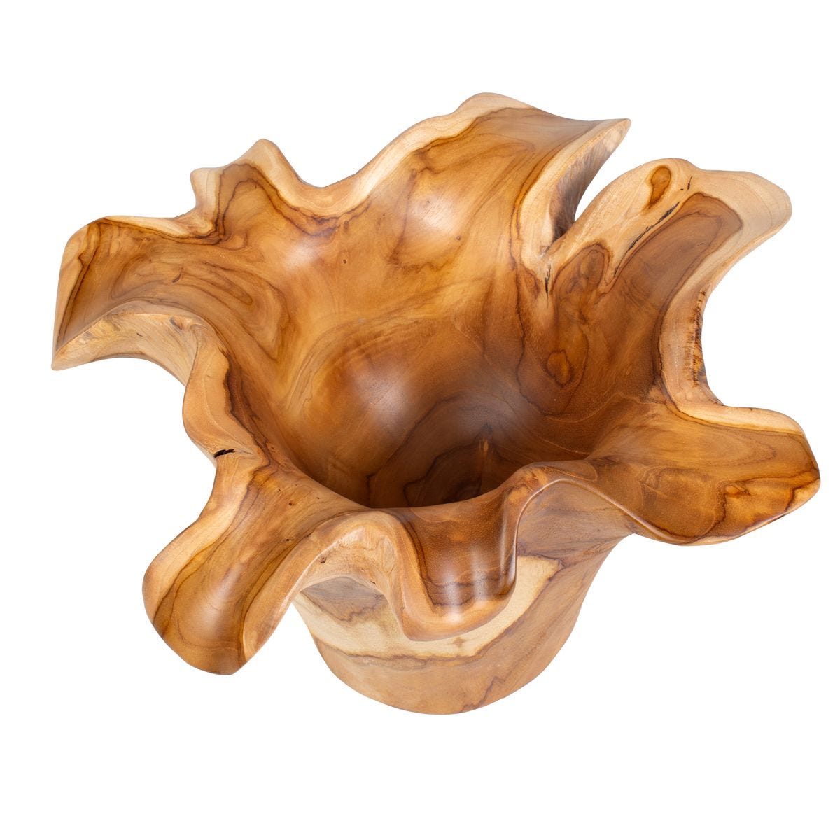 Teak Flow Indoor-Outdoor Bowl, Natural