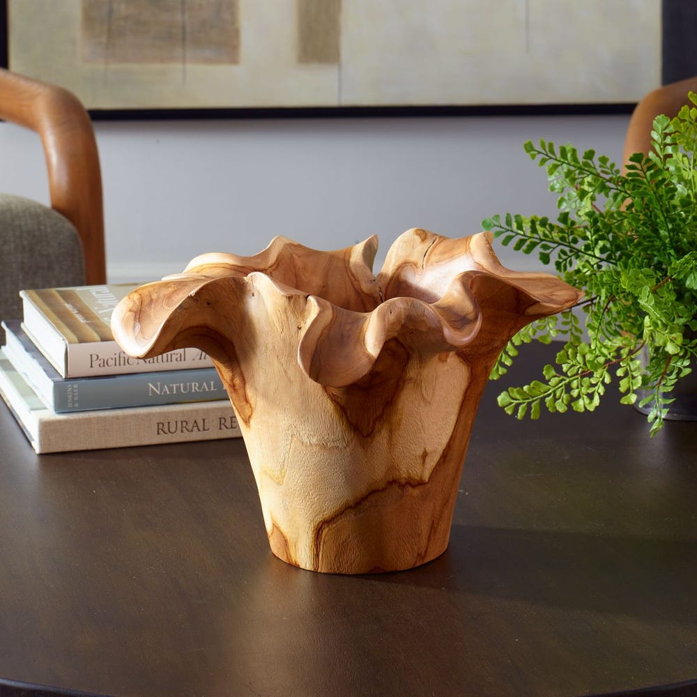 Teak Flow Indoor-Outdoor Bowl, Natural