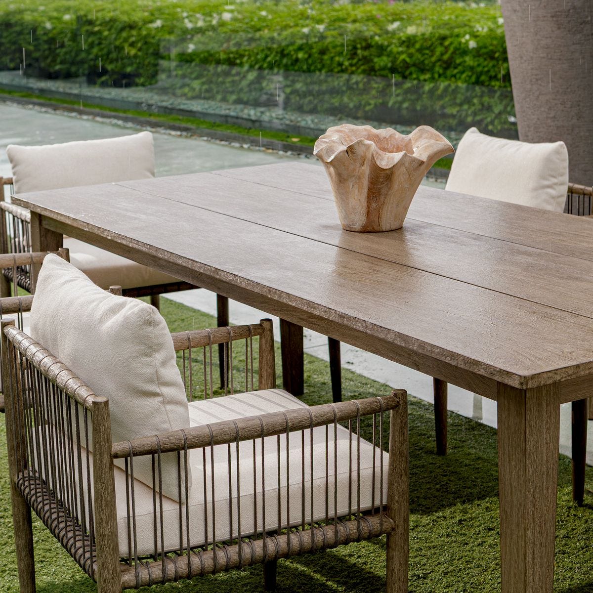 Teak Flow Indoor-Outdoor Bowl, Natural
