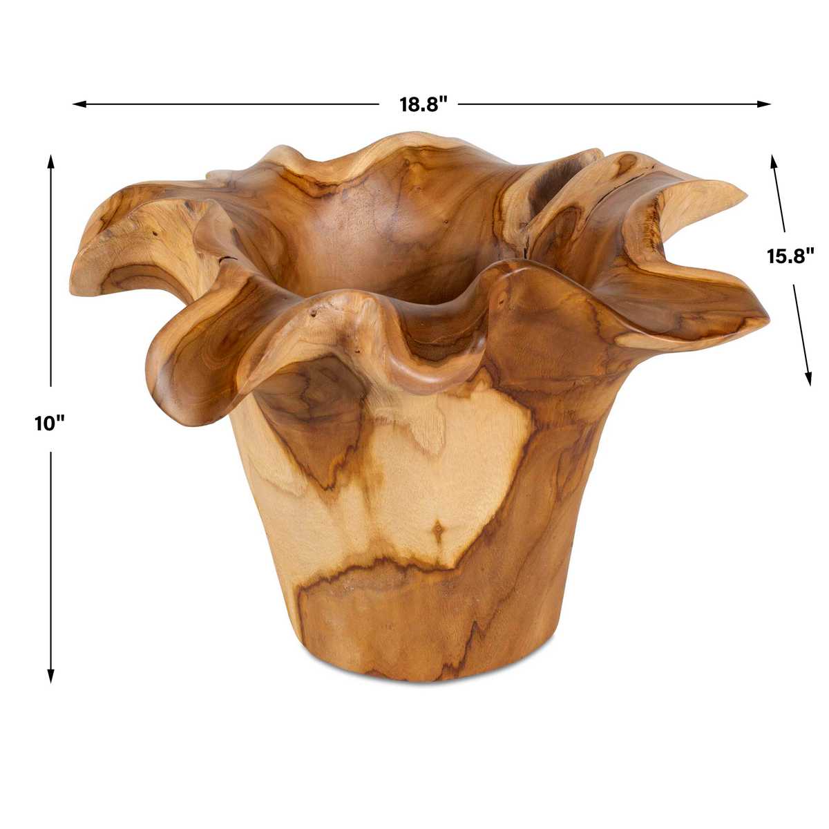 Teak Flow Indoor-Outdoor Bowl, Natural