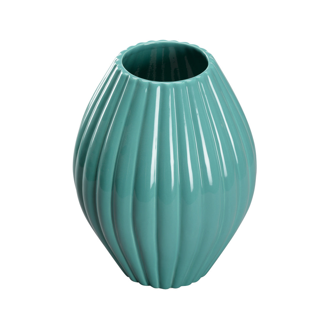 Aubrey Vase - Teal (Short) in 10 / Ceramic/Porcelain - Chelsea House