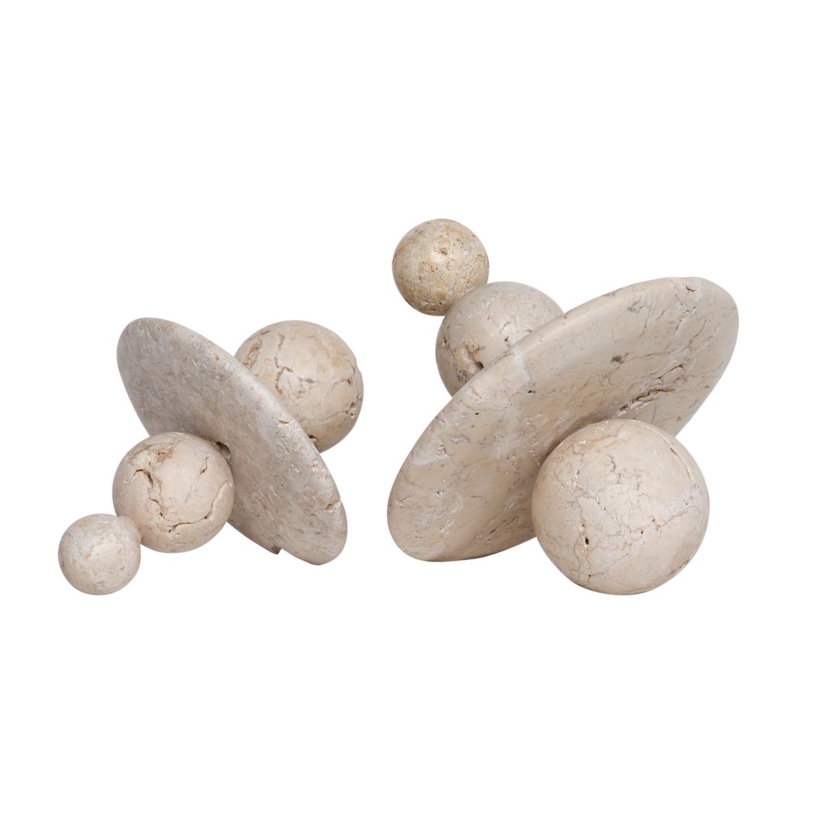 Quarried Stone Indoor-Outdoor Sculptures, S/2