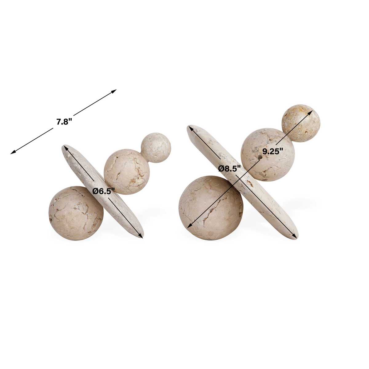Quarried Stone Indoor-Outdoor Sculptures, S/2