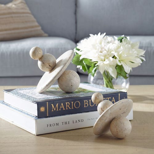 Quarried Stone Indoor-Outdoor Sculptures, S/2