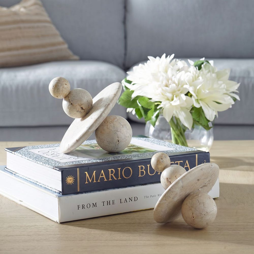 Quarried Stone Indoor-Outdoor Sculptures, S/2