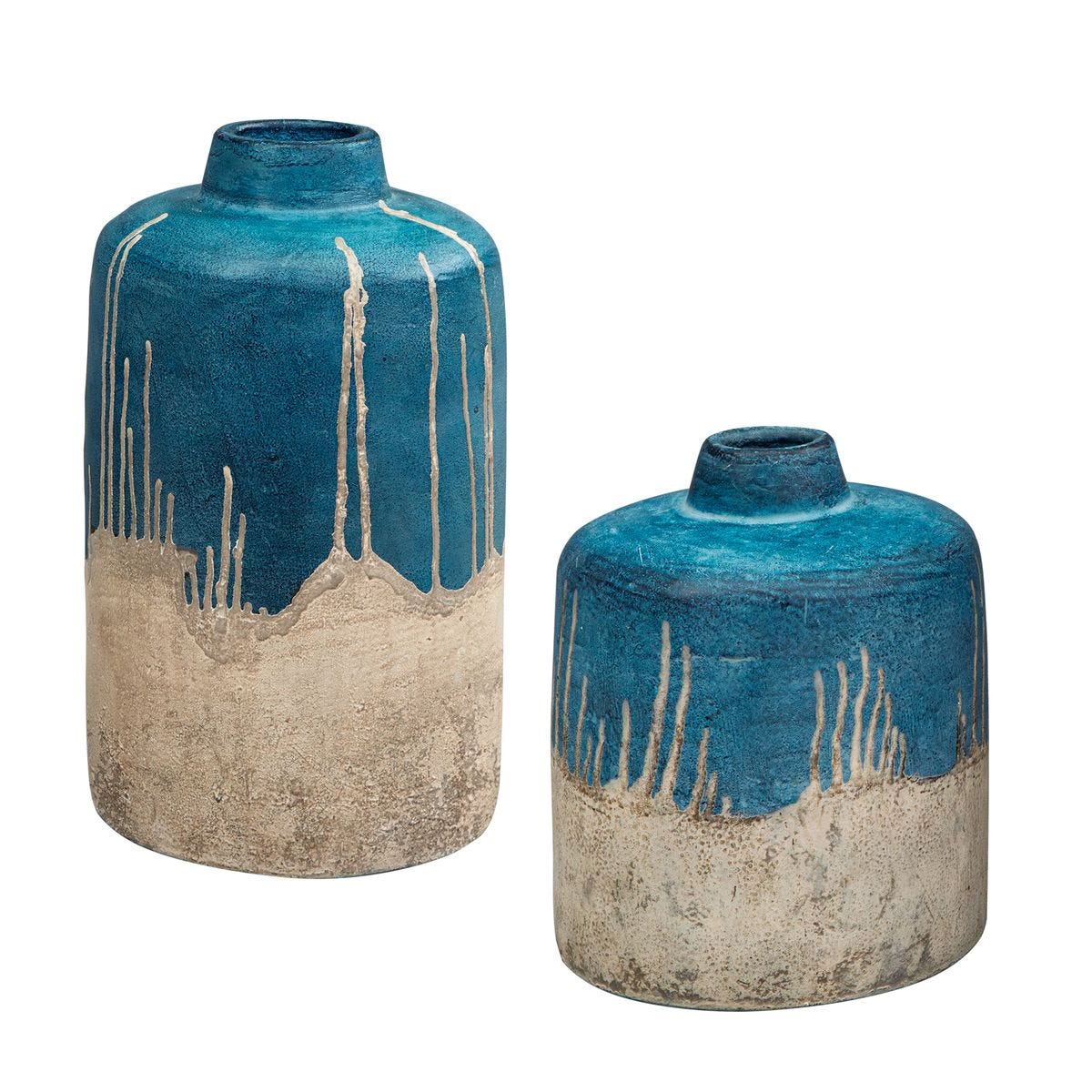 Coastal Cascade Indoor-Outdoor Vases, S/2
