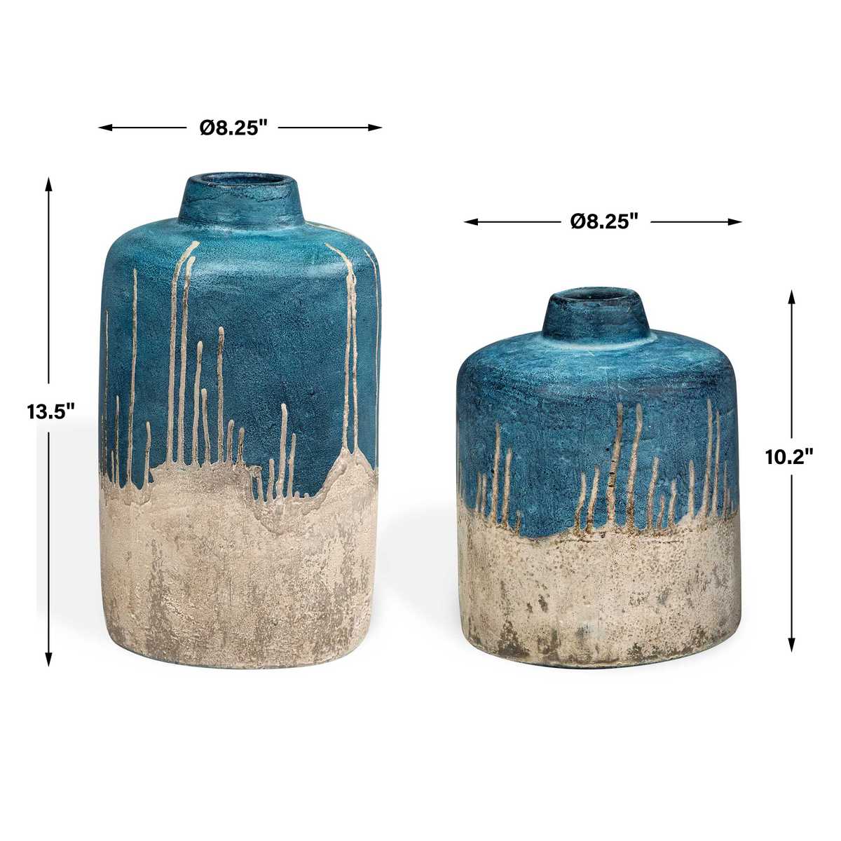Coastal Cascade Indoor-Outdoor Vases, S/2