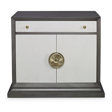Soleil Nightstand - Grey / Linen in Linen – Ambella Home