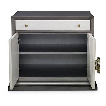 Soleil Nightstand - Grey / Linen in Linen – Ambella Home