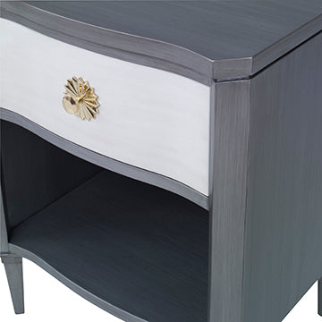 Halley Night Stand - Grey / Linen