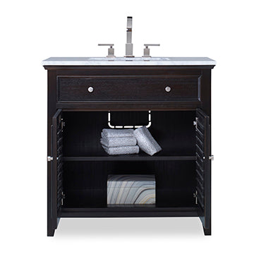Louvered Sink Chest - Hand Rubbed Raven