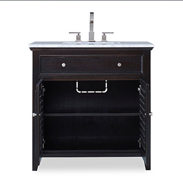 Louvered Sink Chest - Hand Rubbed Raven