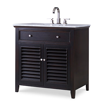 Louvered Sink Chest - Hand Rubbed Raven