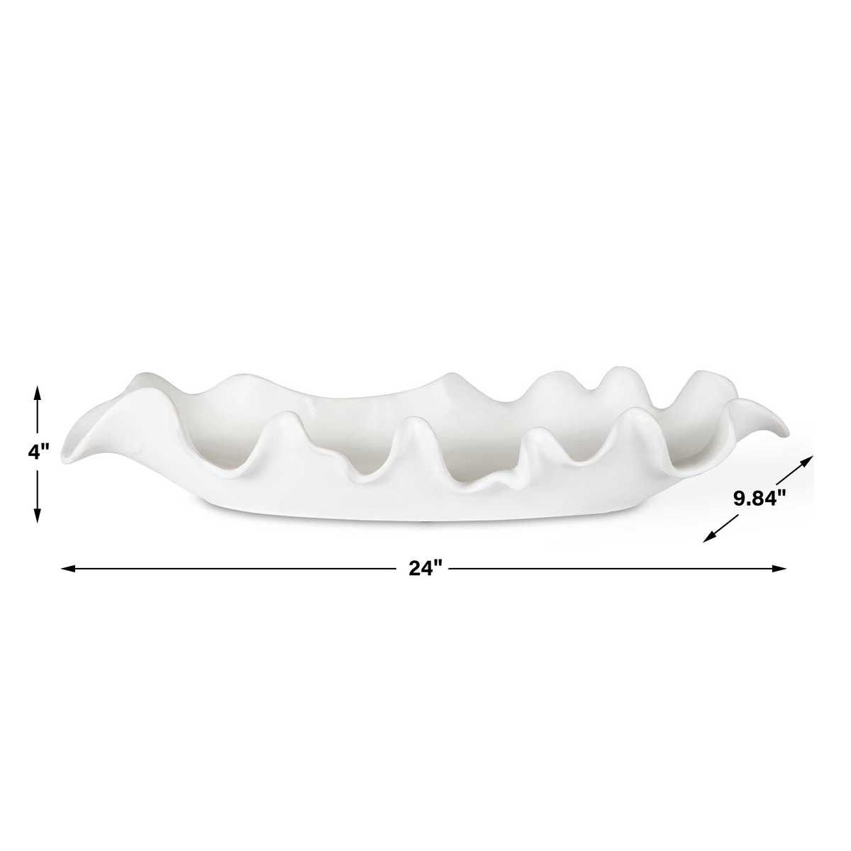 Ruffled Feathers Indoor-Outdoor Bowl, White