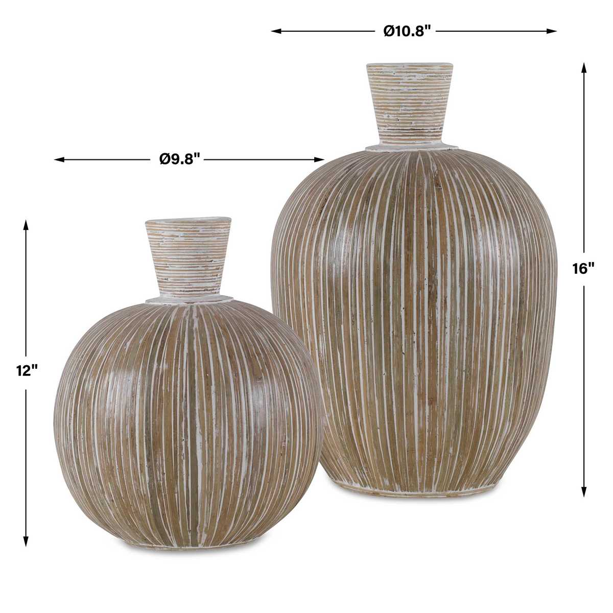 Islander Vases, White, S/2