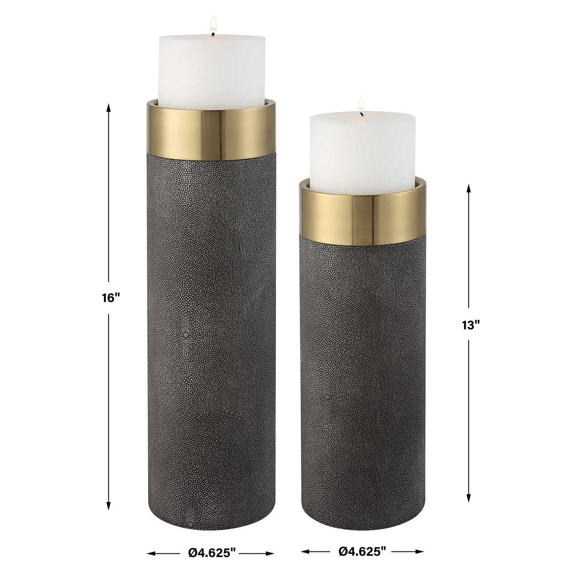 Wessex Candleholders, Gray, S/2