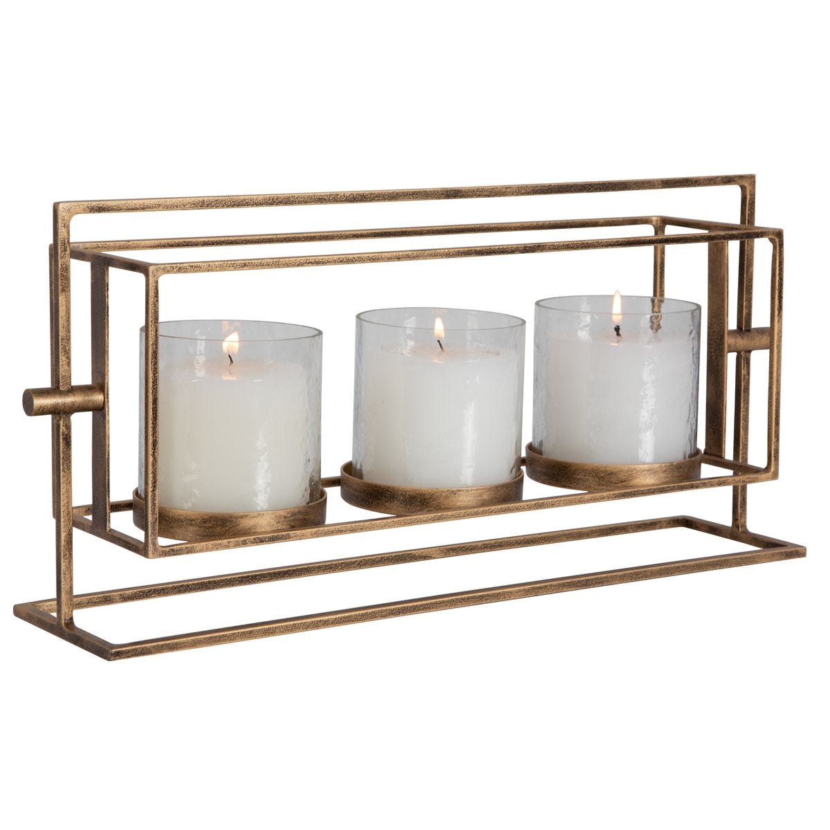 Wenman Triple Candleholder, Gold