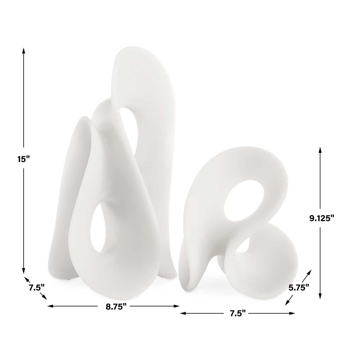 Silent Wave Indoor-Outdoor Sculptures, S/2