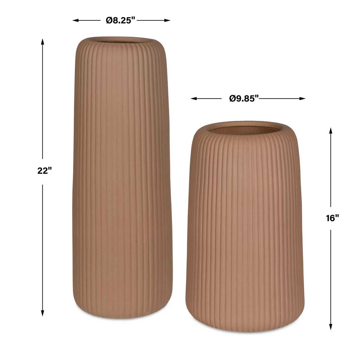 Ridge Indoor-Outdoor Vases, S/2