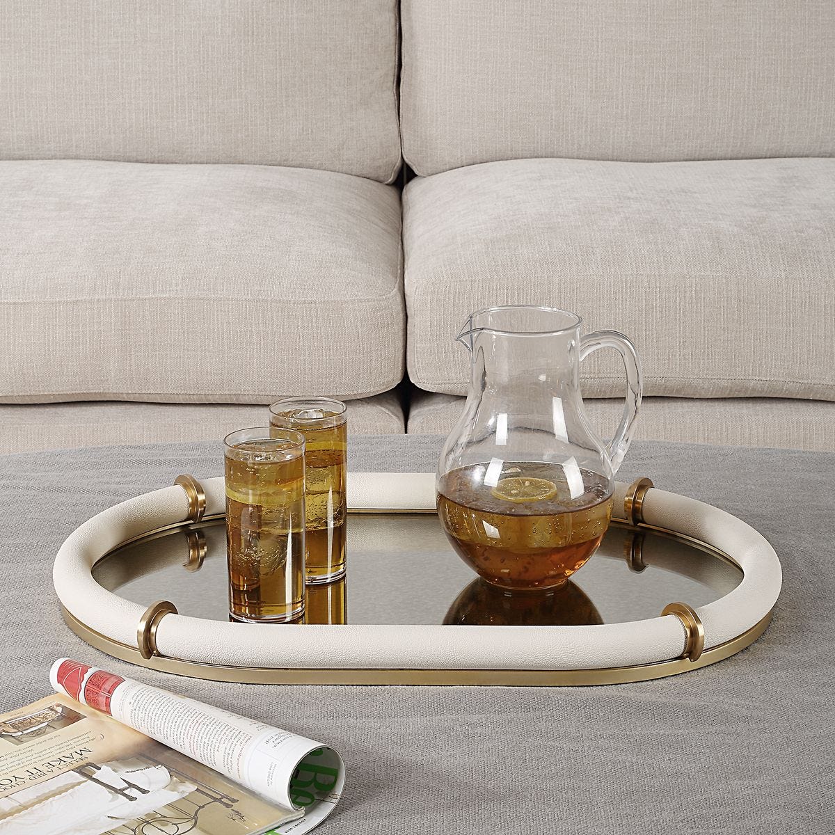 Cyprus Oval Tray, White