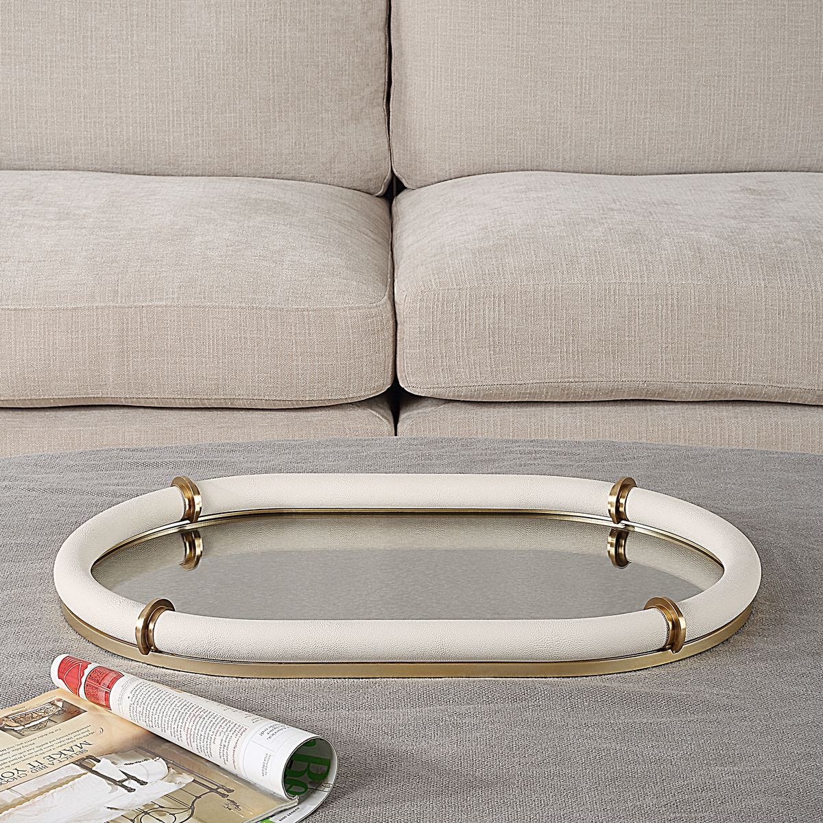 Cyprus Oval Tray, White