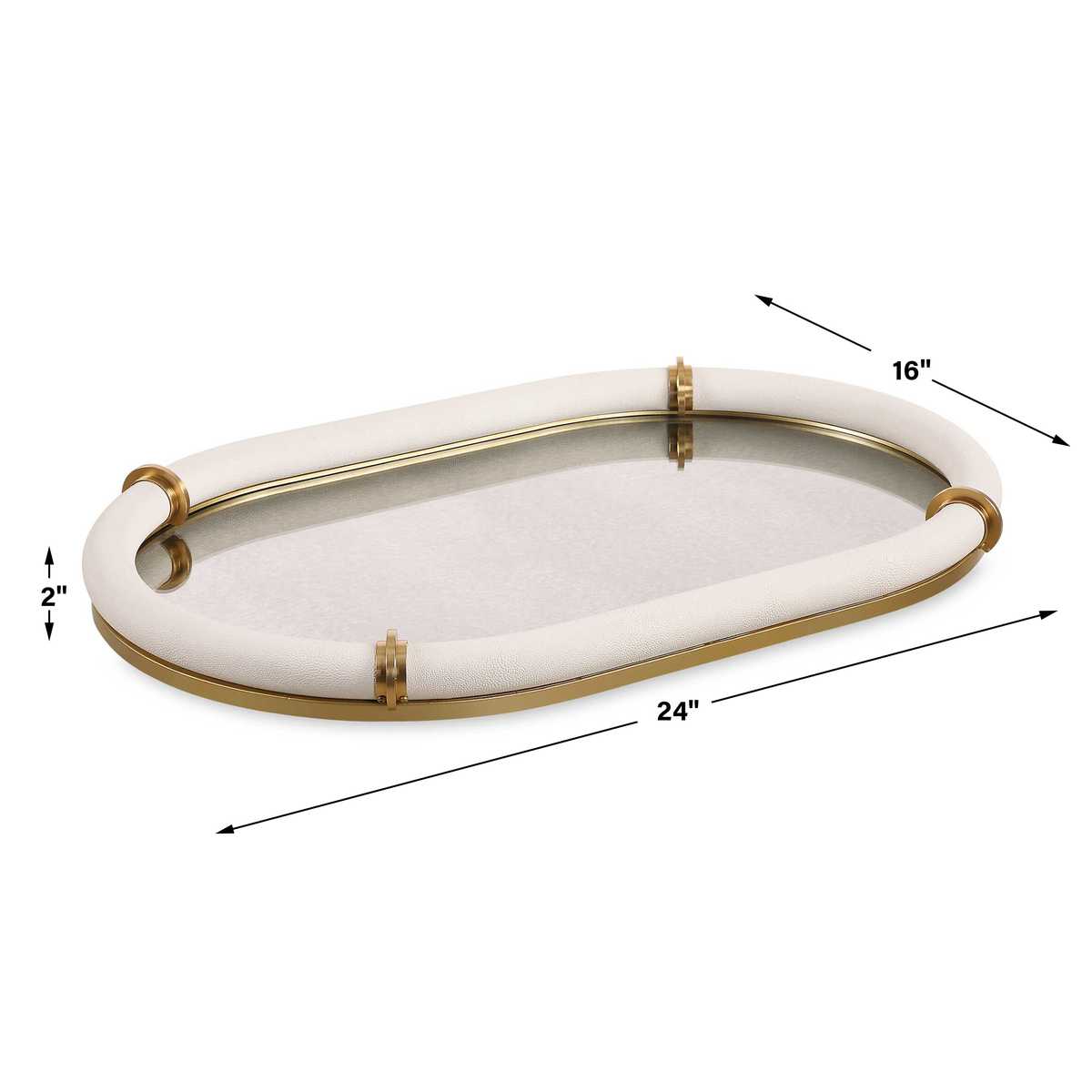 Cyprus Oval Tray, White