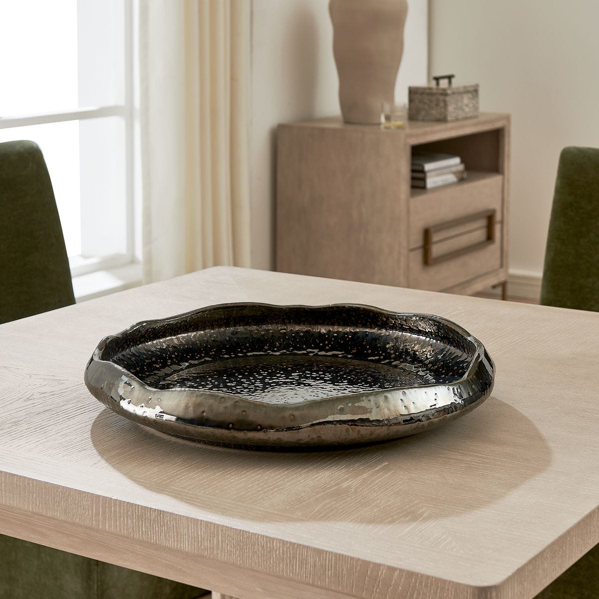 Stardust Ripple Indoor-Outdoor Bowl, Black