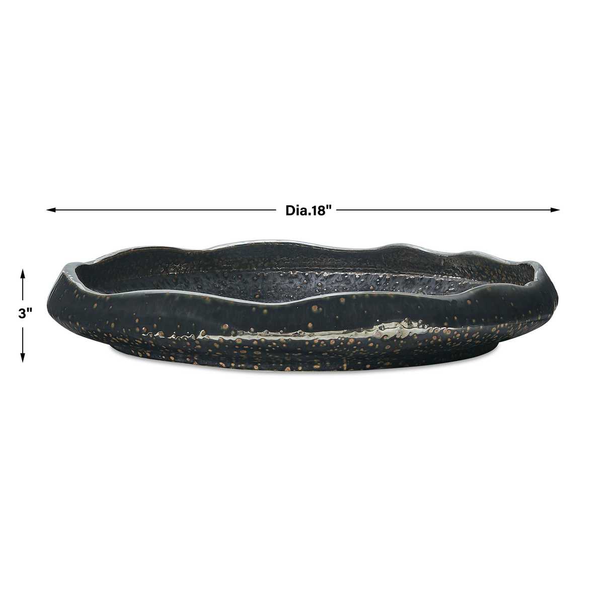 Stardust Ripple Indoor-Outdoor Bowl, Black