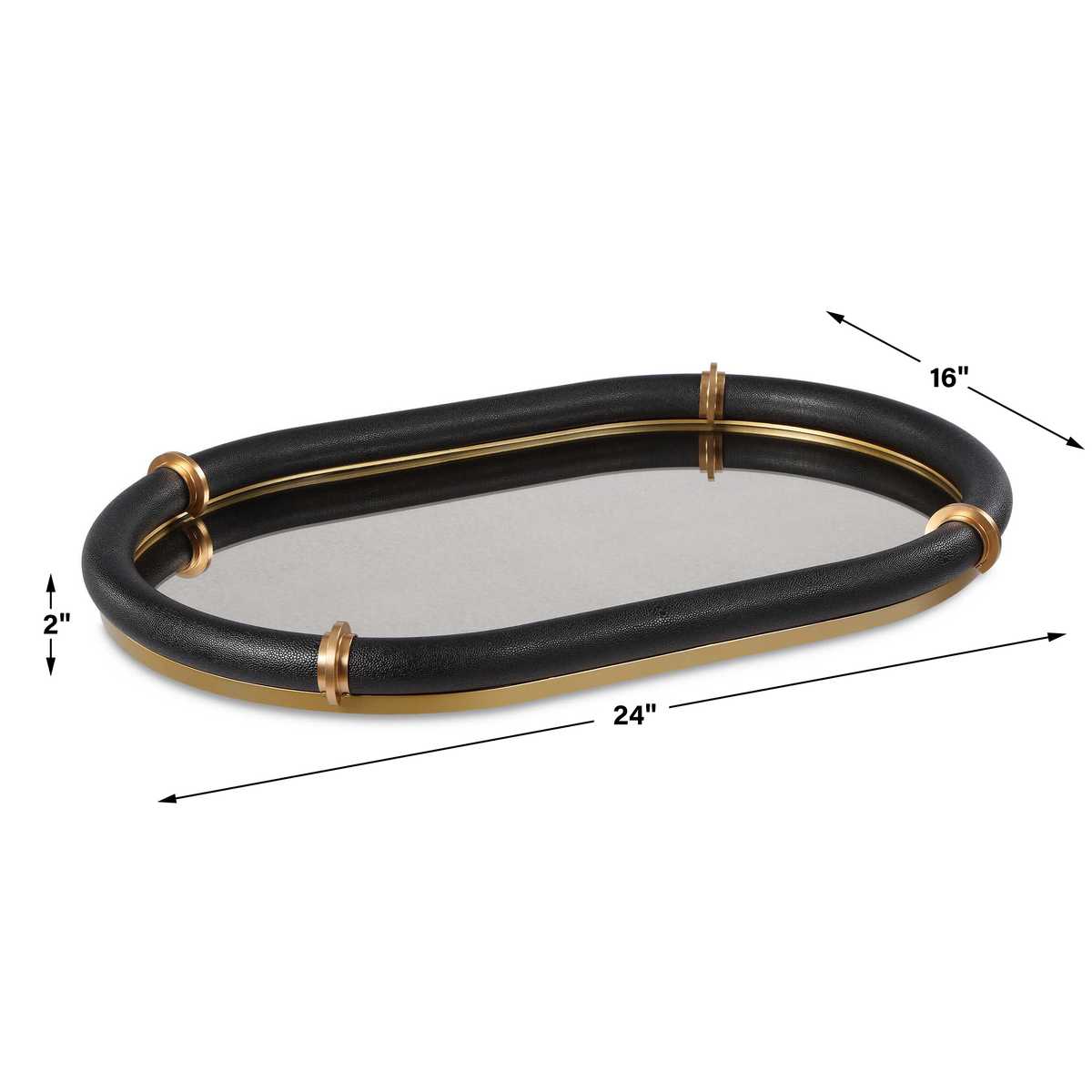 Cyprus Oval Tray, Black