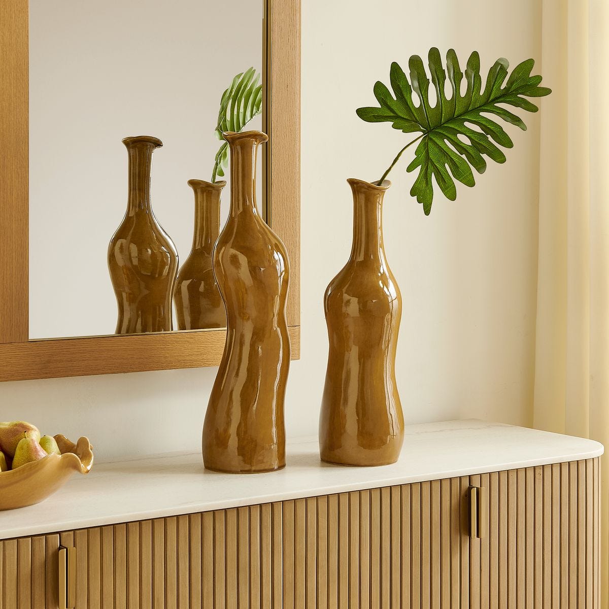 Sienna Flow Indoor-Outdoor Bottle Vases, S/2