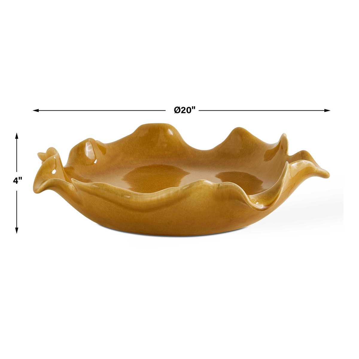 Golden Crest Ruffle Indoor-Outdoor Bowl