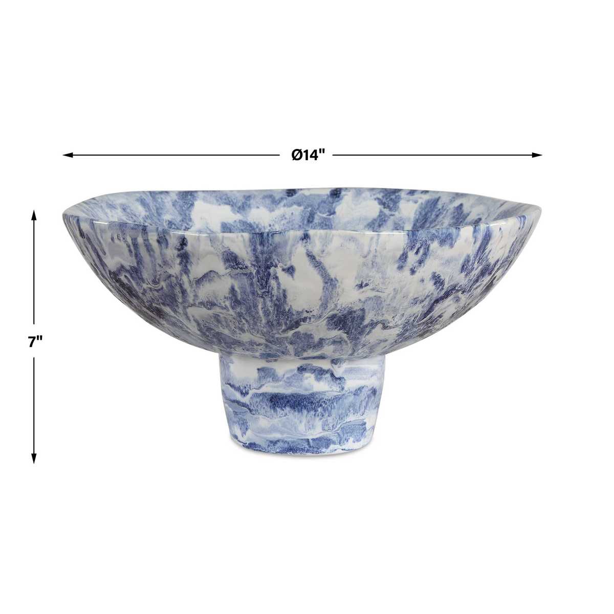 Indigo Marble Pedestal Bowl