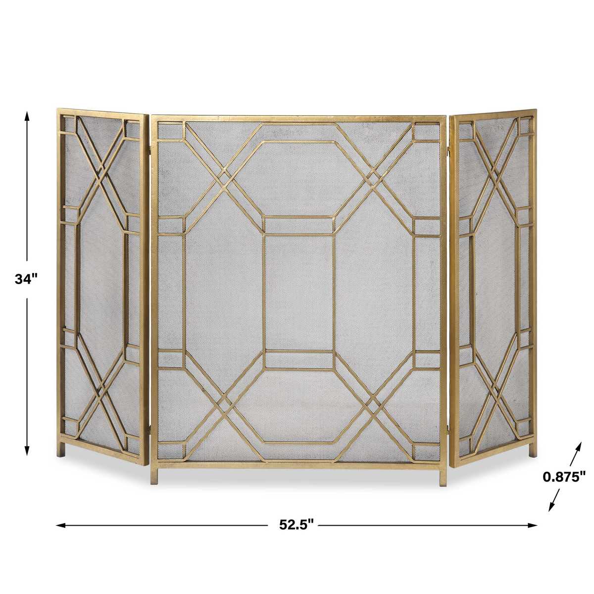 Rosen Fireplace Screen, Gold